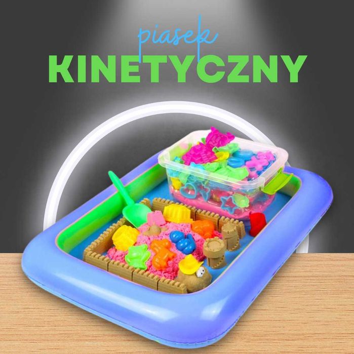 piasek kinetyczny 3kg + foremki basen piaskownica