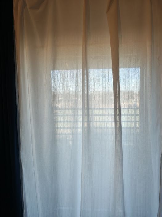 Dwie firany, z haczykami,panele,białe nowe(jodełka)