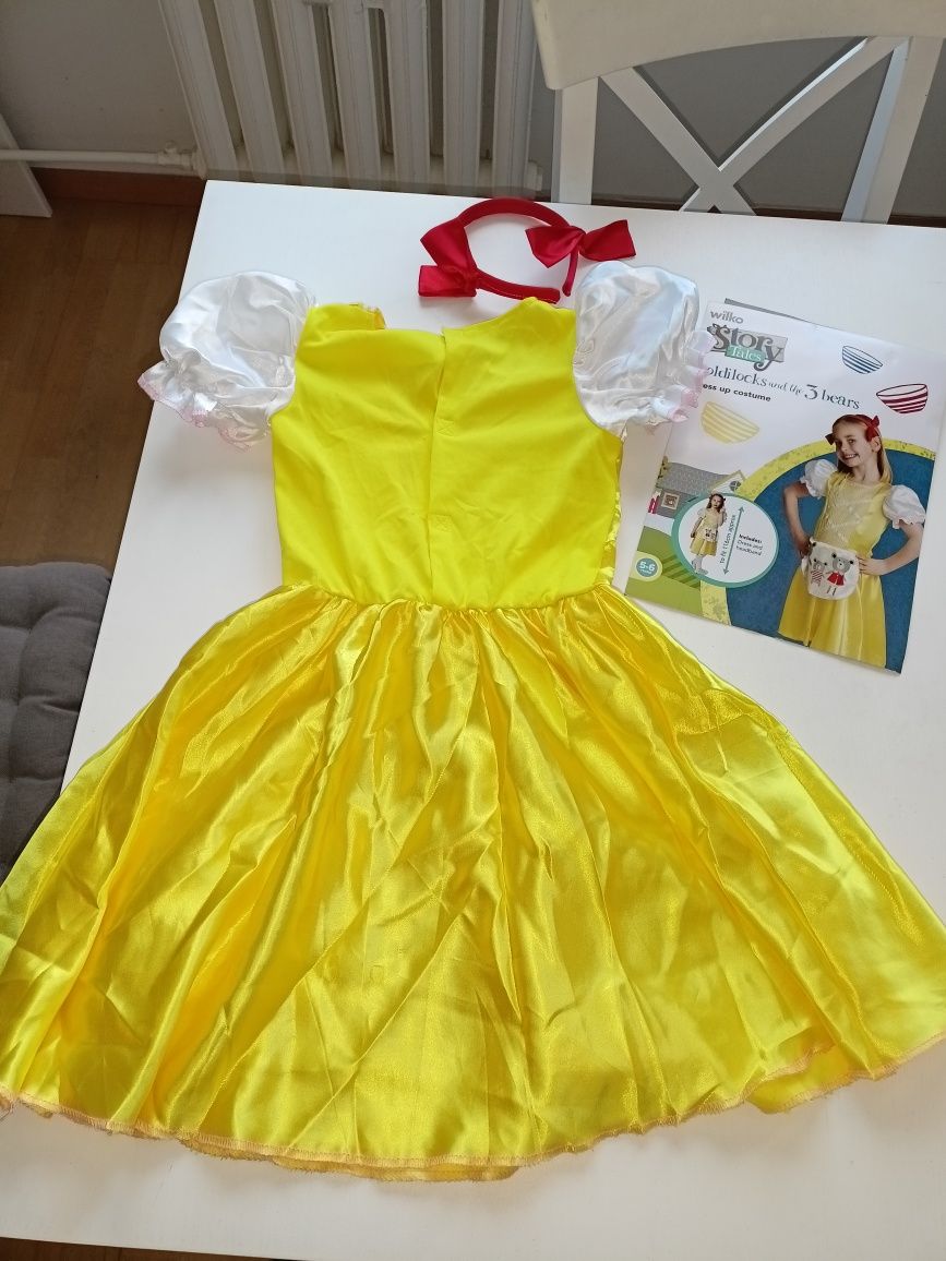 Kostium sukienka Goldilocks Złotowłosa i trzy misie 5-6 lat, rozm. 116