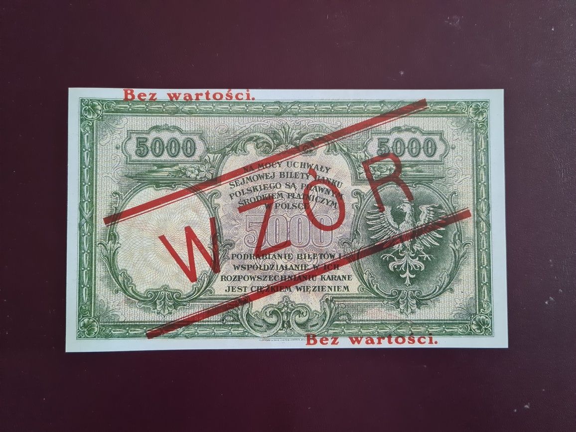 5000 złotych 1919 wzór kopia