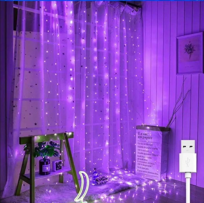 Гірлянда штора | 3 на 3 метри | кількість | Роса