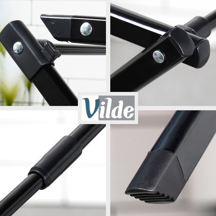 Suszarka na pranie metalowa czarna pionowa rozsuwana 43-75x37,5x139 cm