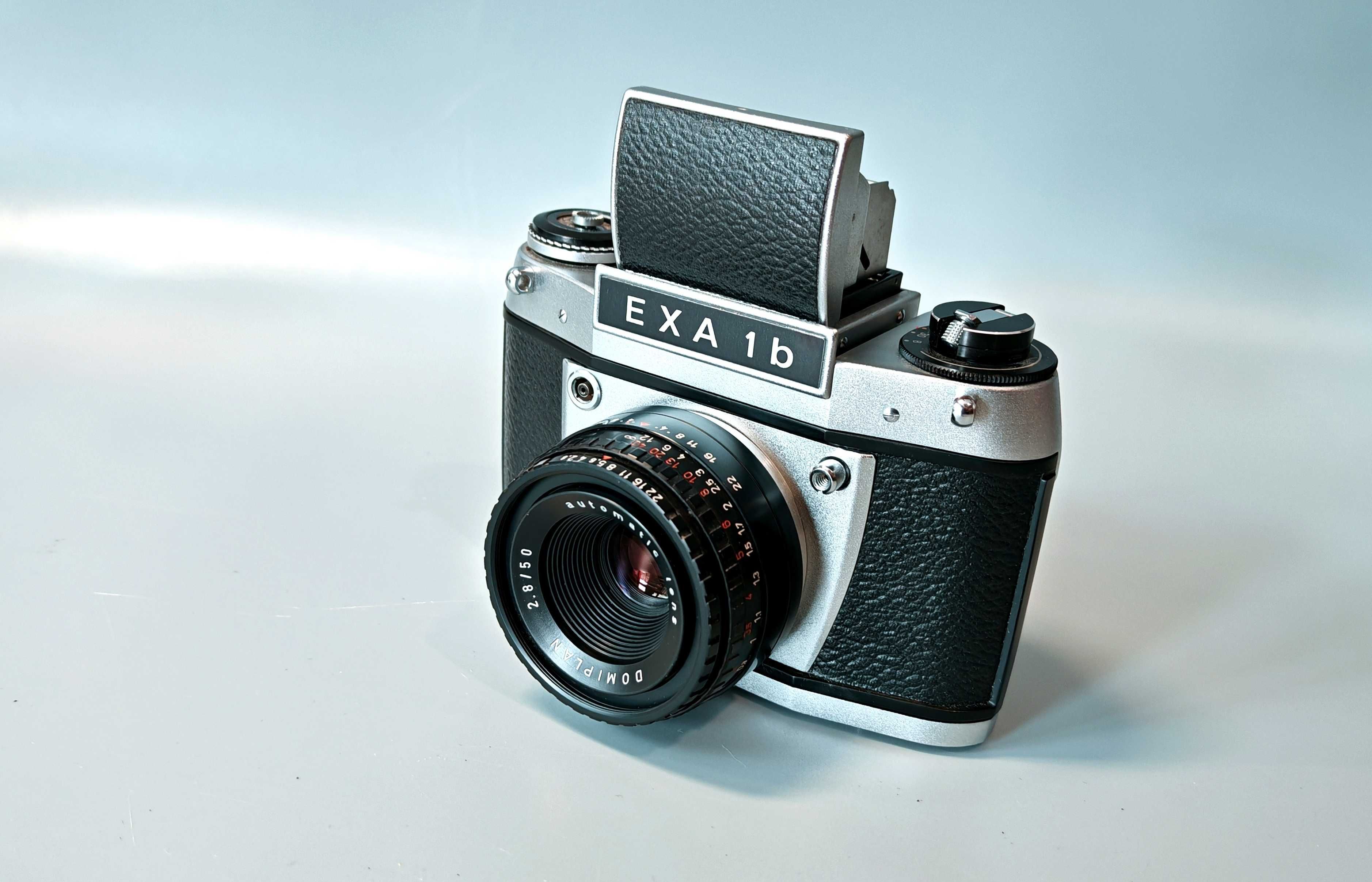 Aparat EXA 1B + Obiektyw Meyer Domiplan 50mm Automatic Unikat Futerał