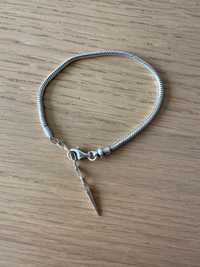 Bransoletka wężykowa charms Pandora srebro 925 modułowa beads