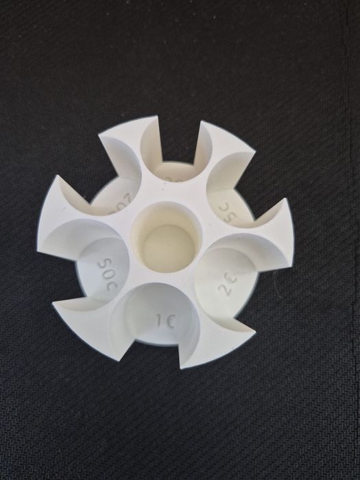 Organizador Suporte de moedas de euro

Tem lugar para moedas de 10, 20