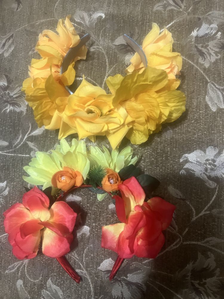 Веночек украинки обруч украшенный цветами