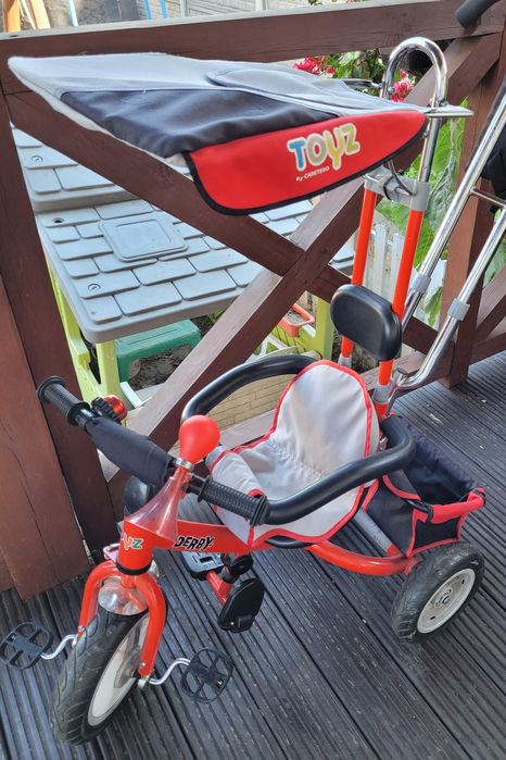Rowerek 3 kołowy Toyz Derby pompowane koła, czerwony