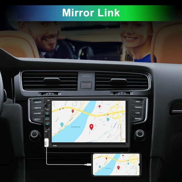 Rádio 2din 7 polegadas CARPLAY Android auto + comando volante+Mic NOVO