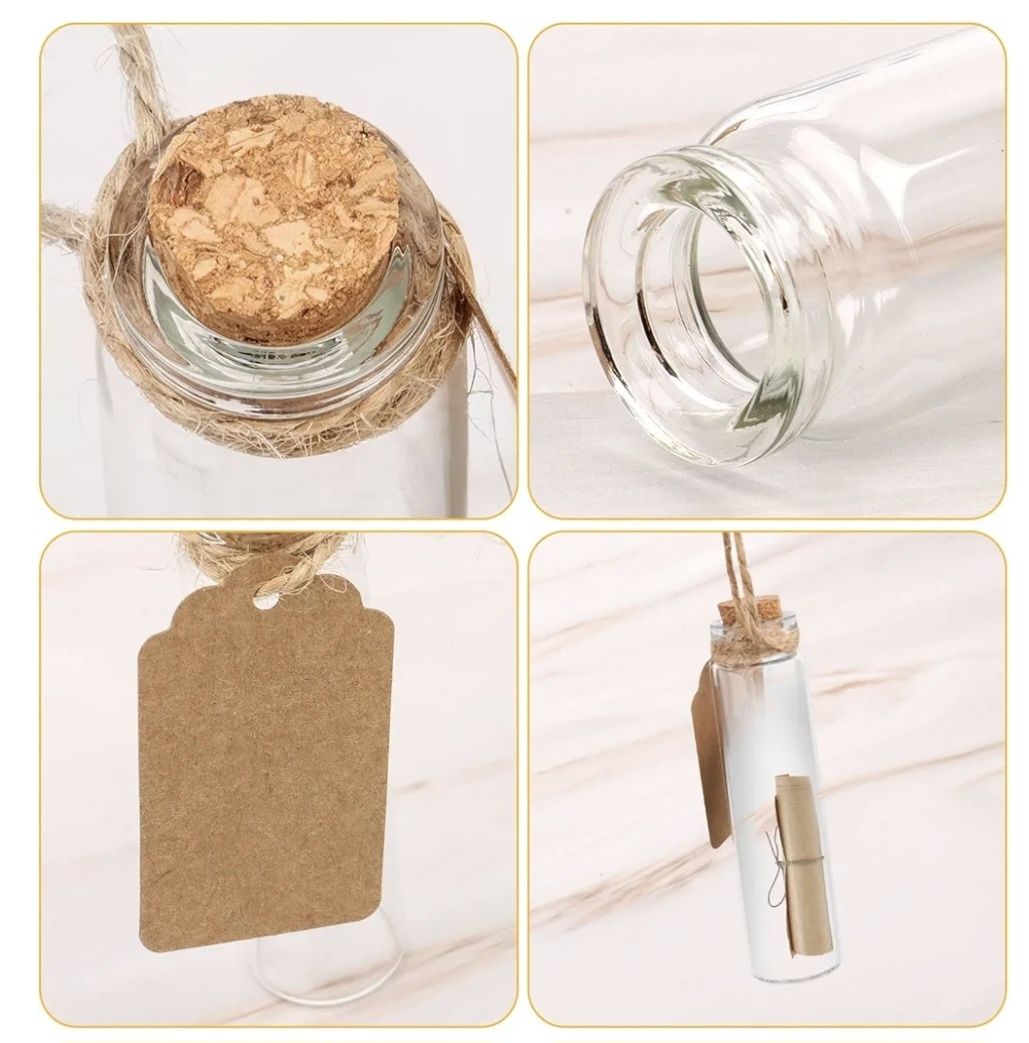 40 frascos de vidro 20 ml com tampa de cortiça - NOVO - ENVIO GRÁTIS