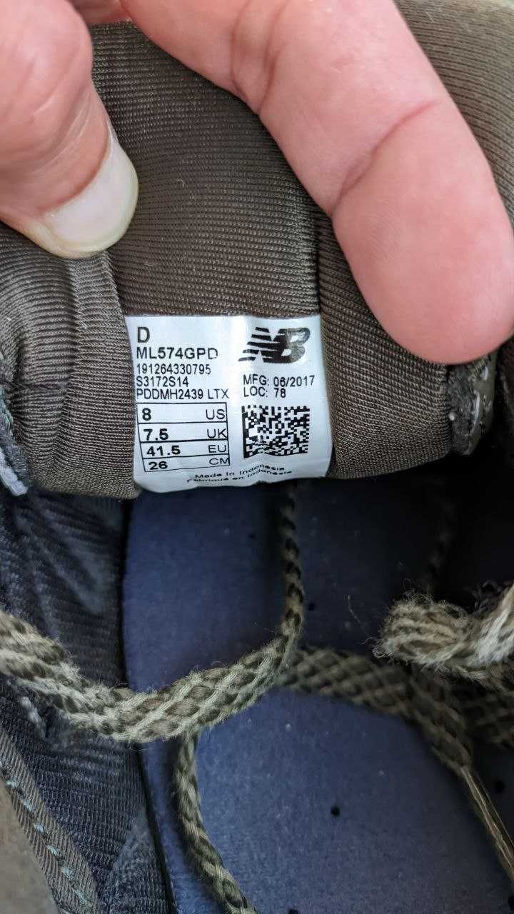 Чоловічі кросівки New Balance 574 (ML574GPD) 41 р. 26 см