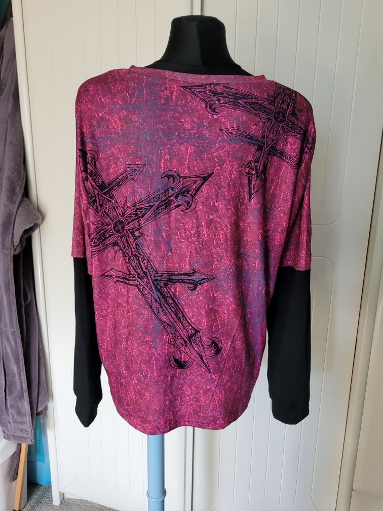 Bluzka M krzyże goth emu grunge