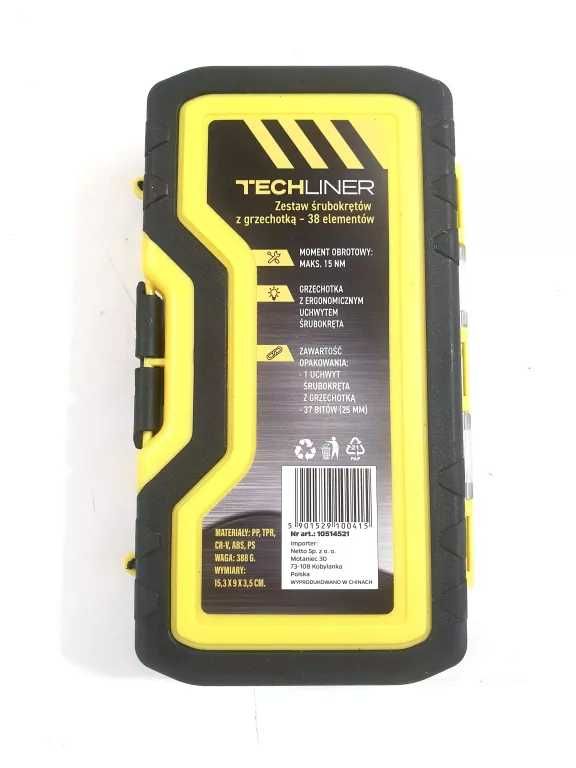 TECHLINER zestaw śrubokrętów z grzechotką 38EL
