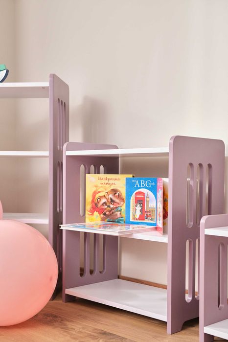 Средняя полка/шкаф/стеллаж Монтессори для зберігання іграшок Лаванда