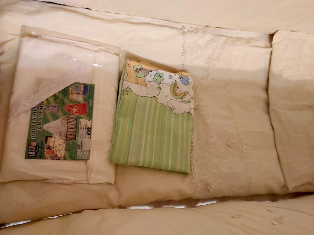 Дитяче ліжко Верес Соня, матрас, комплект білизни, балдахин,м'які борт