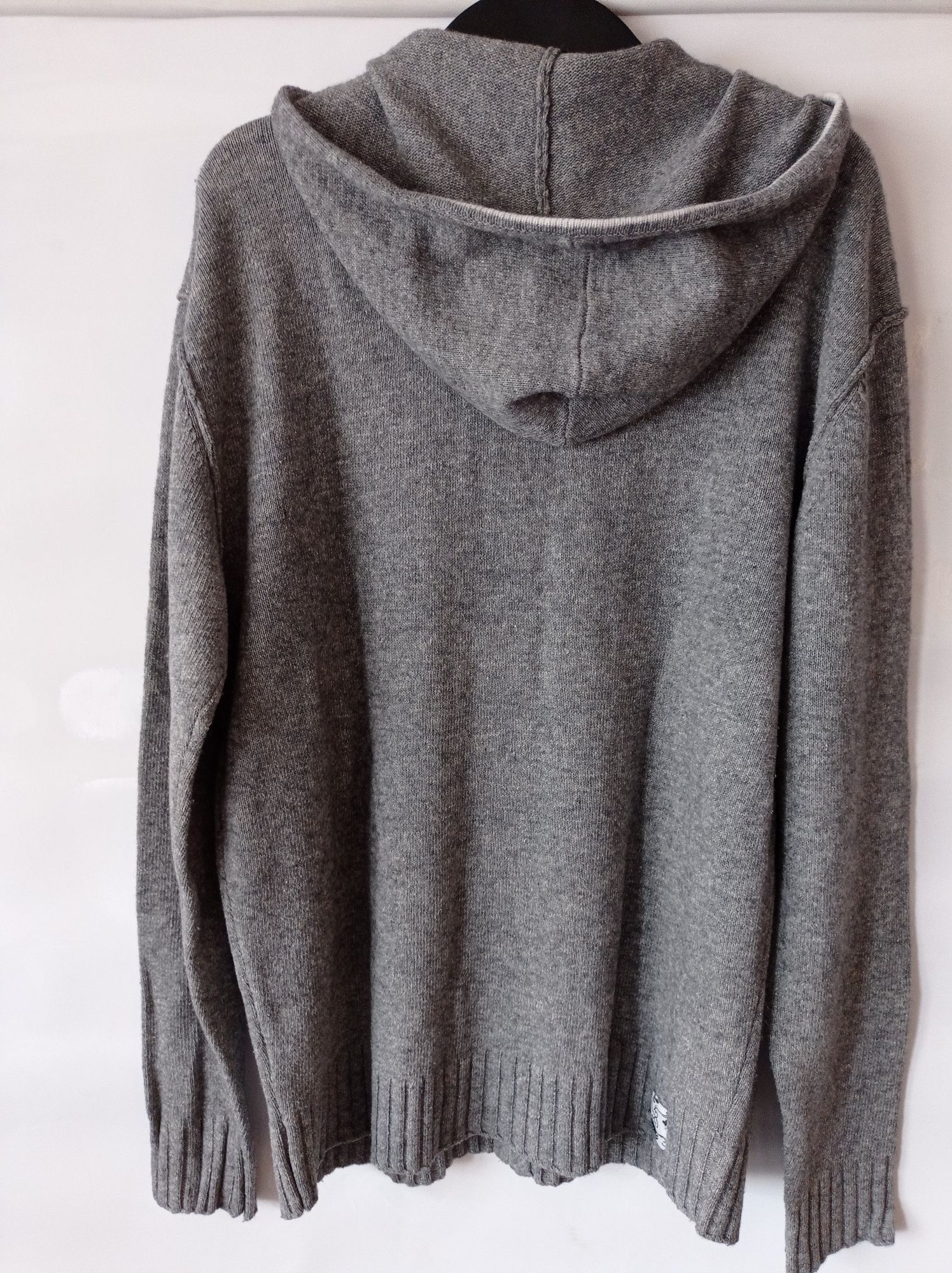 Sweter kardigan z kapturem xxl
