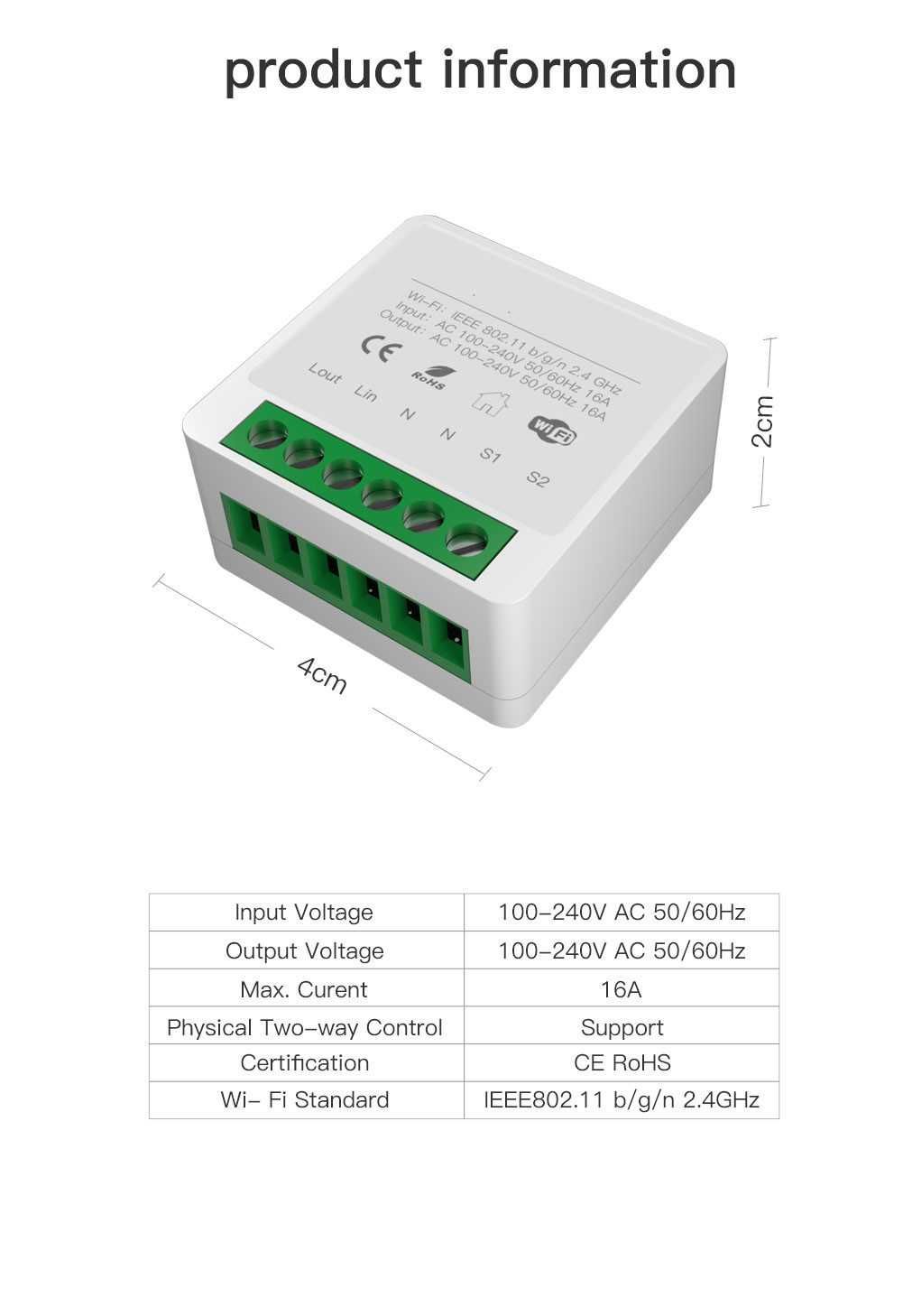 Módulo TUYA Smartlife para interruptor WIFI 16a (NOVO)