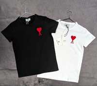 NEW COLLECTION 2024 женская футболка Ami Paris черная/белая s-xxl
