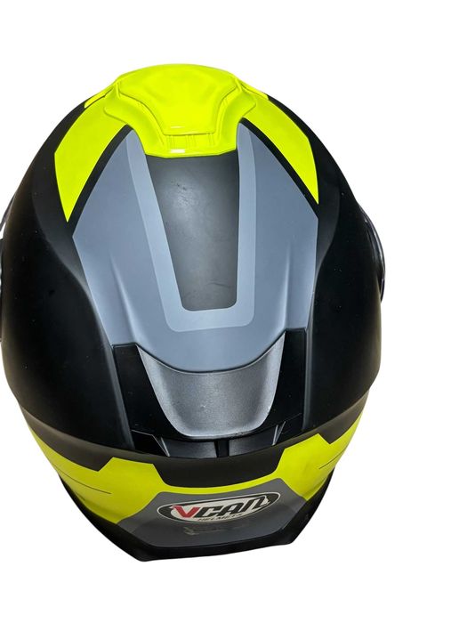 Kask motocyklowy VCAN V272 Wave Neon z z podnoszoną szczęką