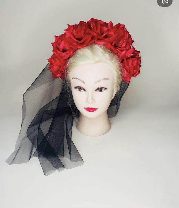 Корона обруч на голову Хелоуін Санта Муерте Хеловін Helloween Хеллоуин