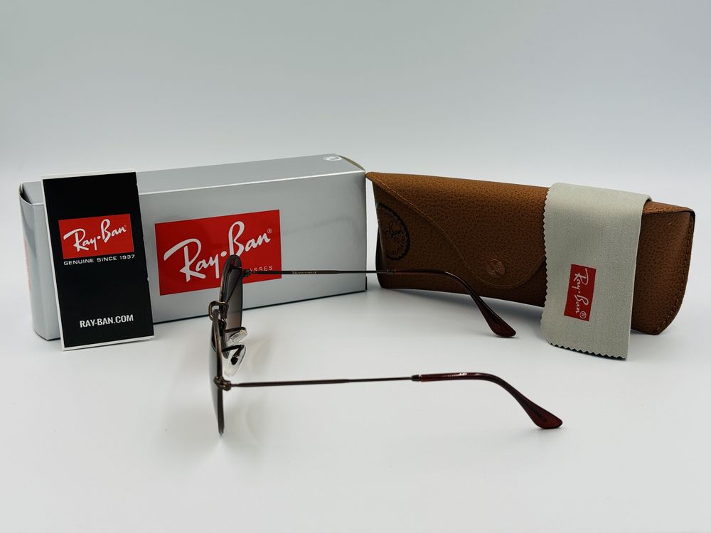 Солнцезащитные круглые очки Ray Ban Round Metal 3447 Brown 50мм стекло