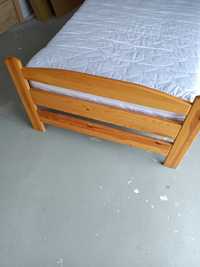 Łóżko drewniane sosnowe naturalne, z materacem super stan, 90x200