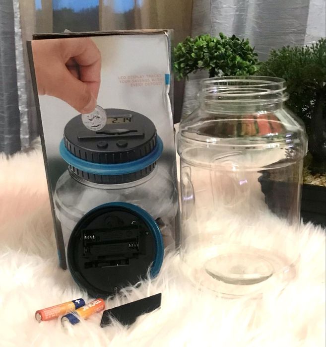 Mealheiro eletrônico contador de moedas