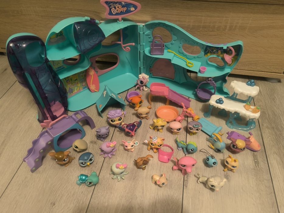Duży zestaw figurek i mebli lps littlest pet shop