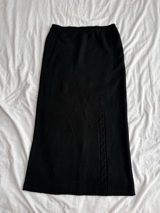 Спідниця чорна довга трикотаж на зиму miss h express розмір l xl