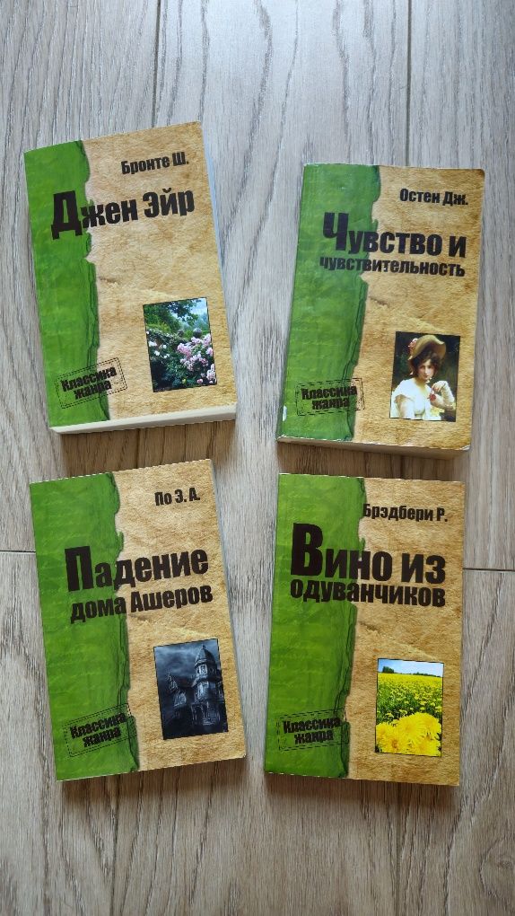 Вино из одуванчиков,Падение дома Ашеров,Джейн Эйр,Чувство и чувствител