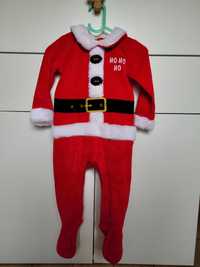 Przebranie Świętego Mikołaja unisex 86 12-18 strój Święta śpiochy