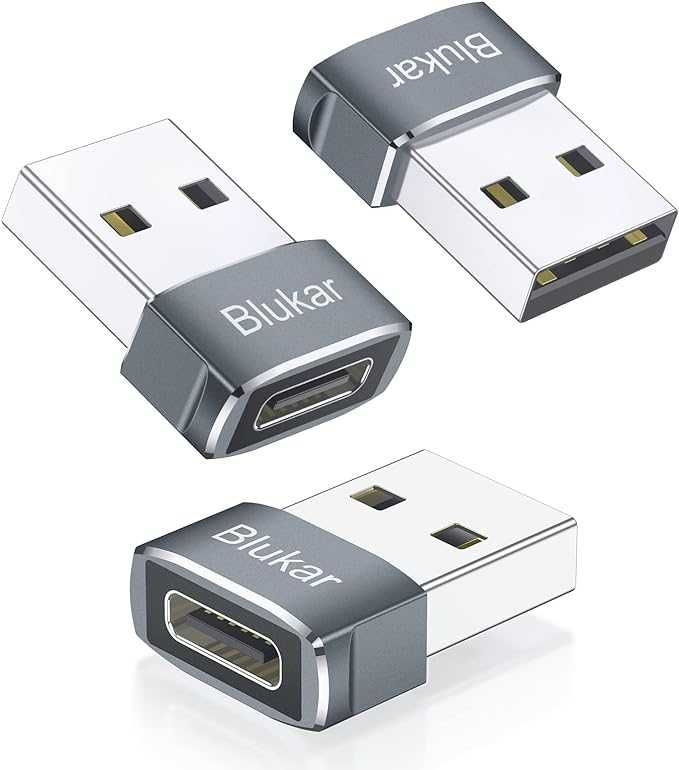 Blukar Adapter gniazda USB C na USB, [2 sztuki] Typ C na USB,