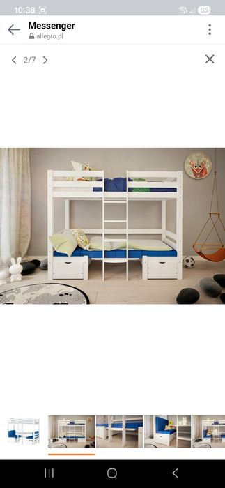 Łóżko piętrowe z biurkiem