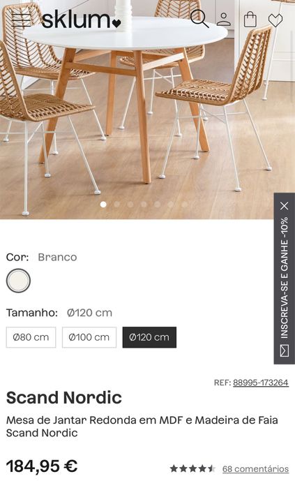 Mesa de Jantar + Cadeiras Sklum