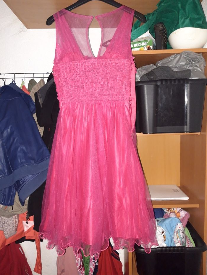 Piękna różowa sukienka wesele tiul cekiny 36 s