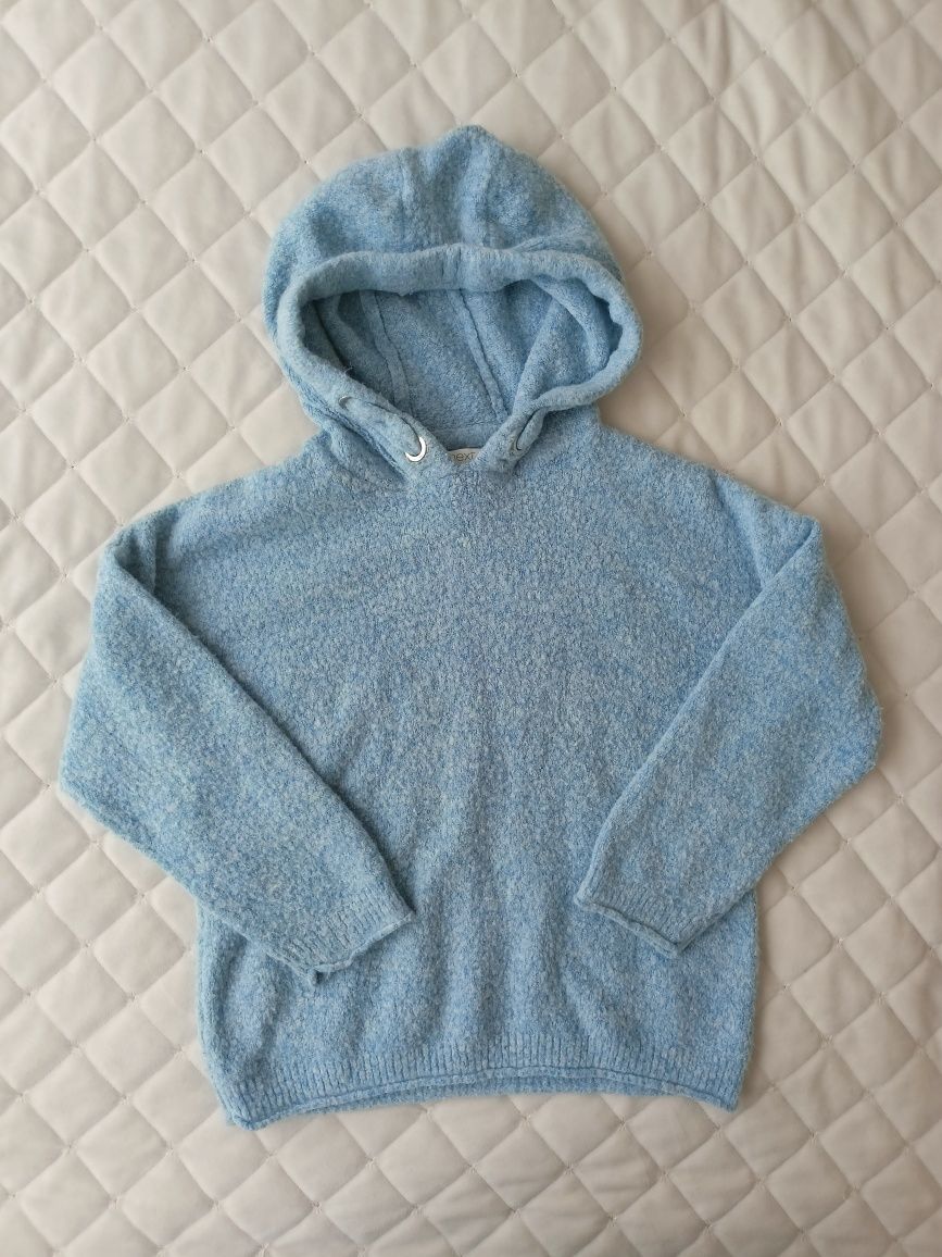 Next sweterek bluza kapturek 110 błękitny