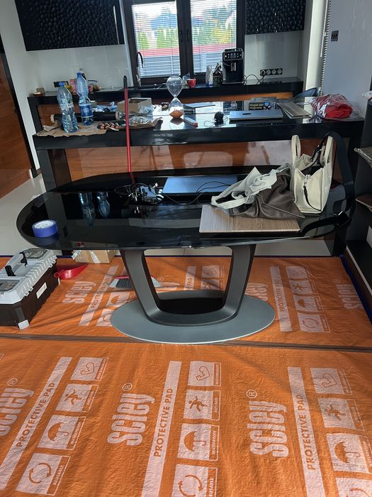 Stół rozkładany ORBITAL czarne szklo