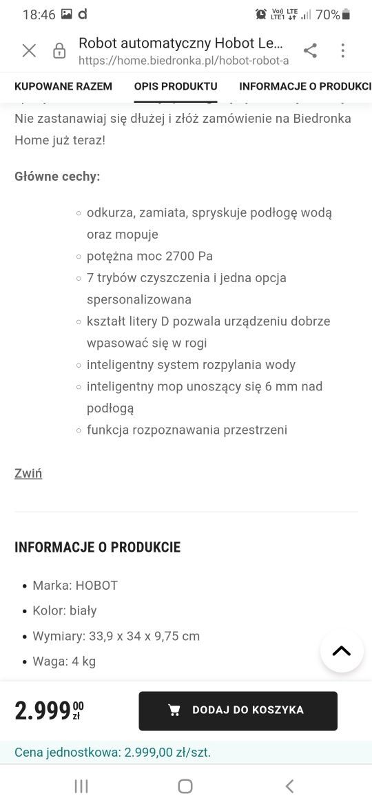Robot sprzątający hobot legge D7