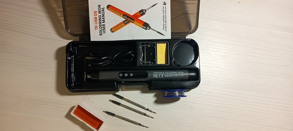 Акумуляторний паяльник, три жала в комплекті