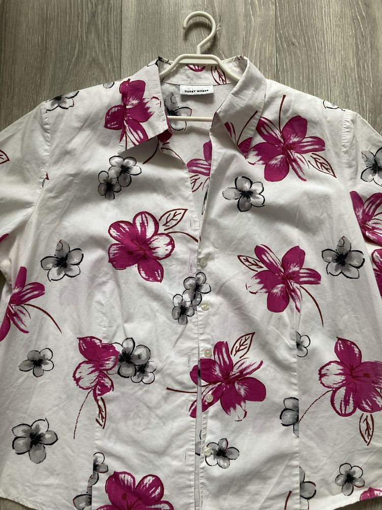 Koszulka biała z kwiatami 48 gerry weber