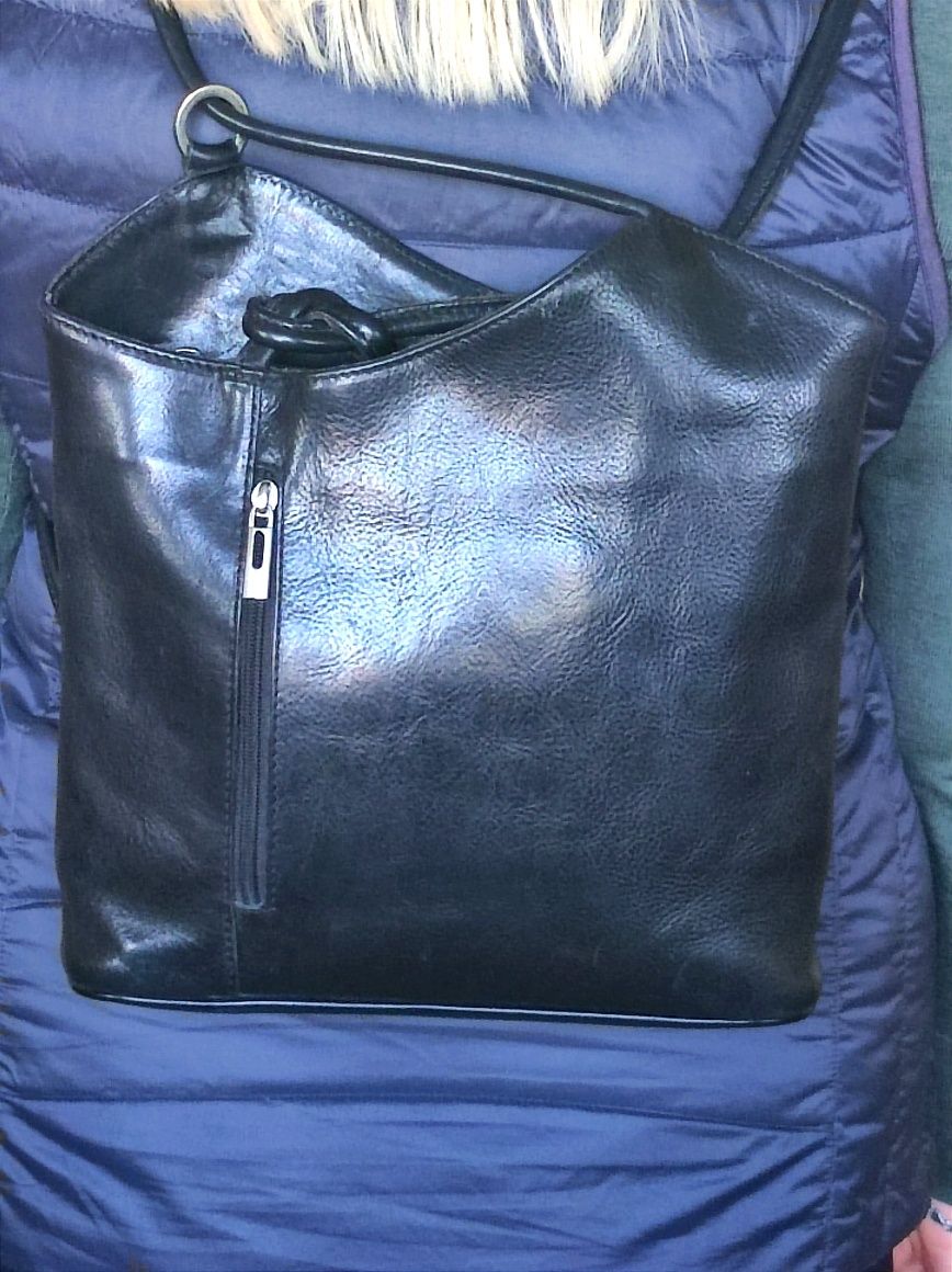 Рюкзак-сумка кожаный.