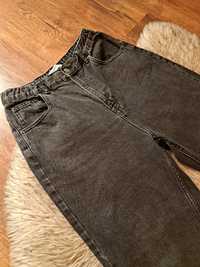 Szare spodnie jeansy Pull&Bear M wysoki stan