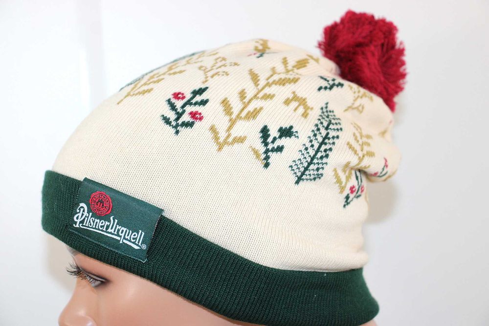 si4 Pilsner Urgquell świąteczna damska zimowa czapka pompon one size