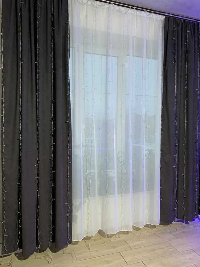 Светло-серый микровелюр, micro серые шторы графит, в гостиную, комнату