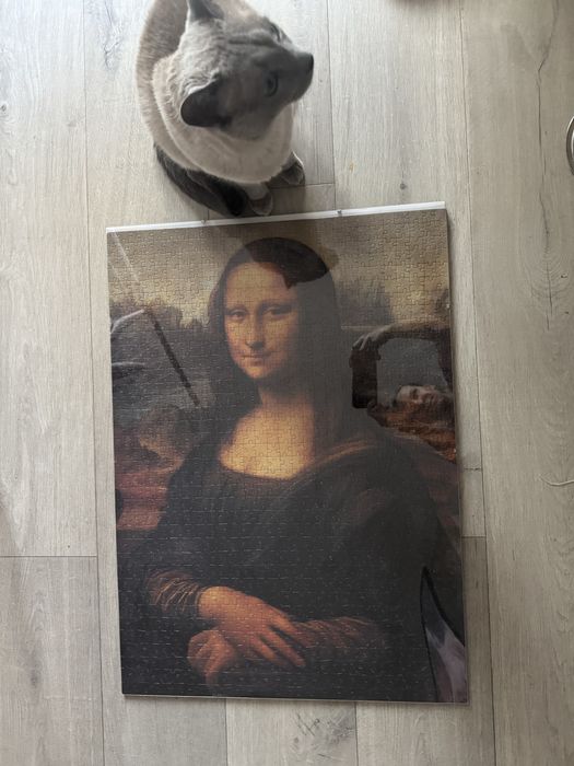 Mona Lisa 50x70 z puzzli w antyramie