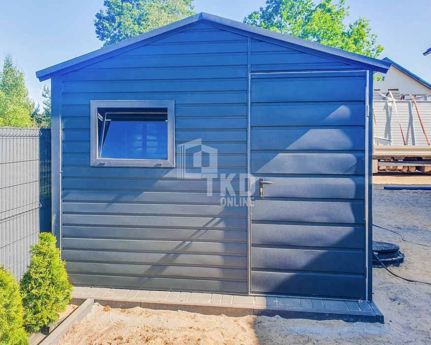 Schowek - Domek Ogrodowy 3X6 - Drzwi - Okno - Antracyt Tkd244