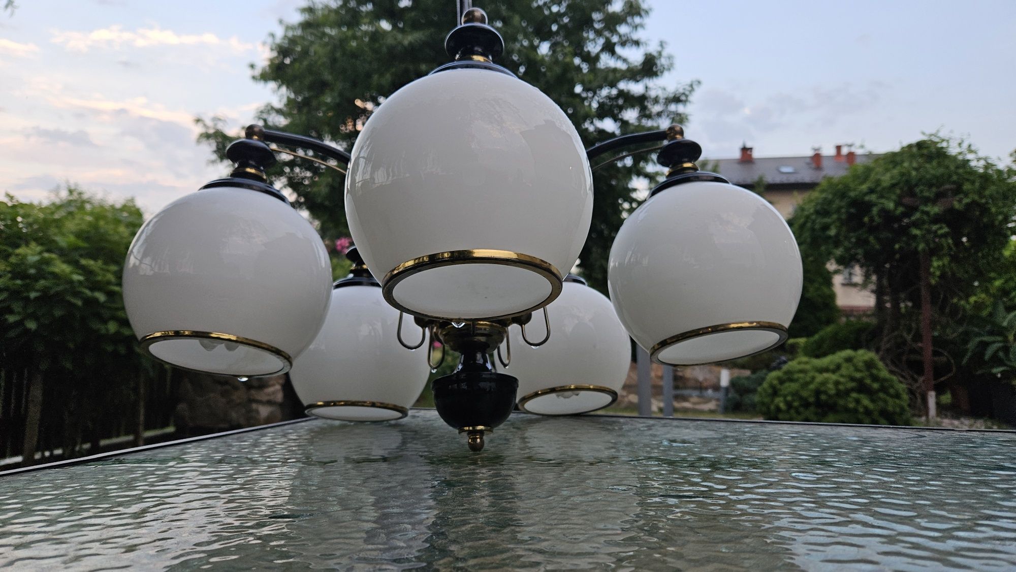 Żyrandol i dwa kinkiety lampa prl