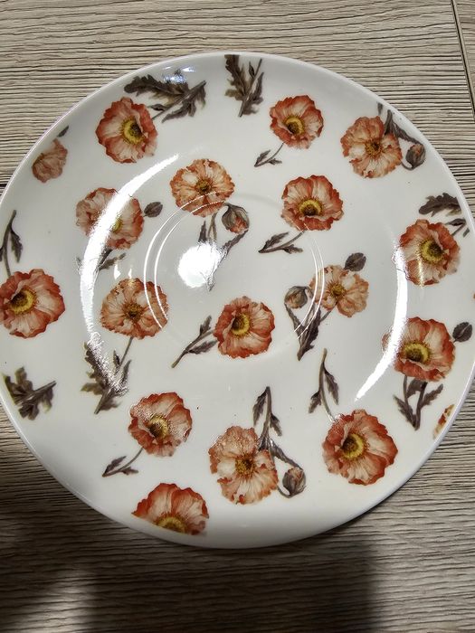 Komplet do herbaty filiżanka talerzyk kubek porcelanowy nowy prezent