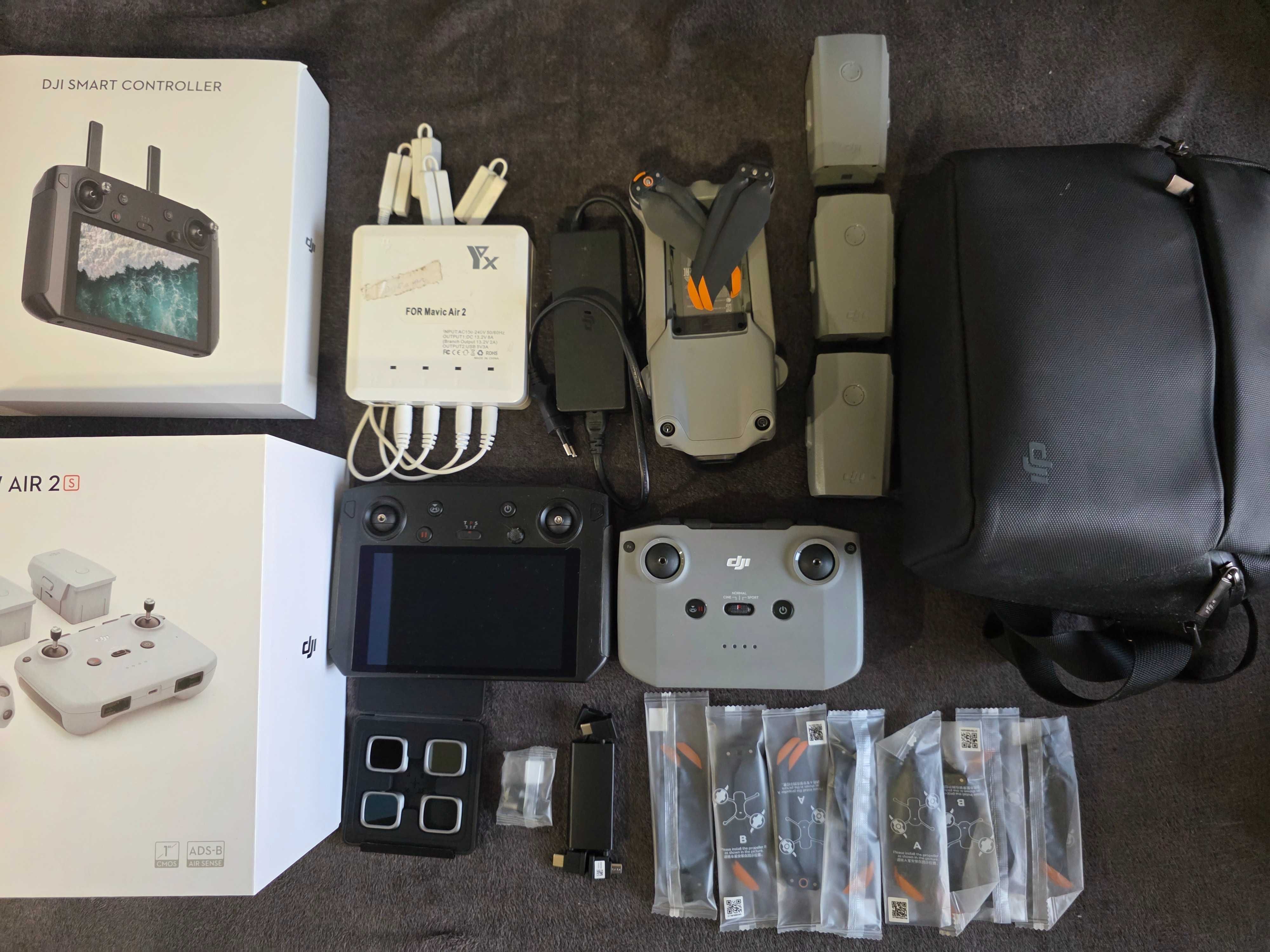 Dji air 2s combo plus dji smart controller ładowarka x4