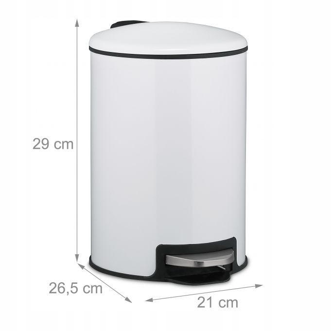 Kosz łazienkowy 5 l biały – wolnoopadająca klapa + wkład