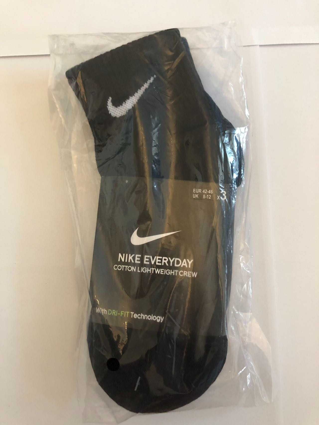 12 par skarpet Nike z czystego bawełny. Czarne, krótkie, Rozmiar L / M